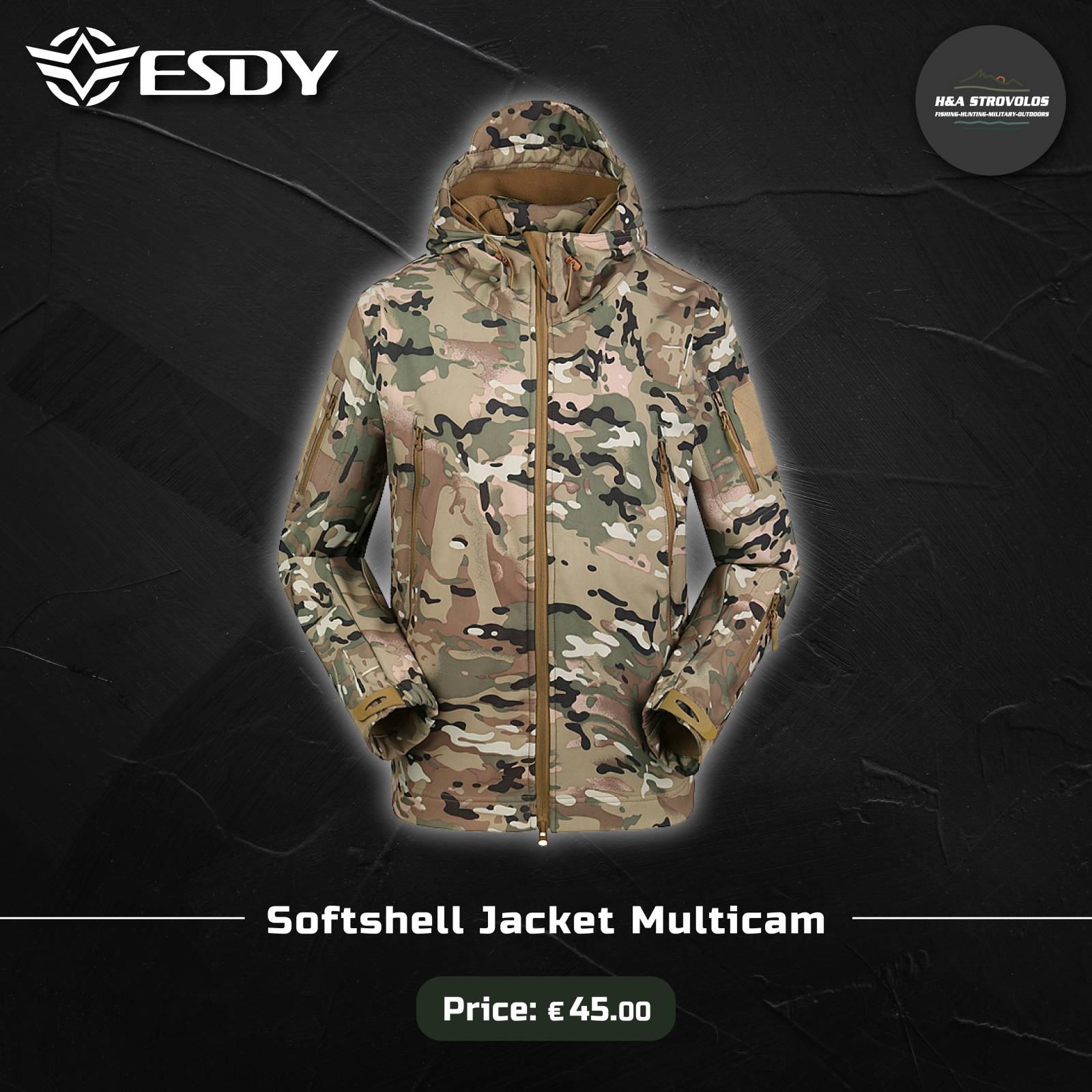 Clothing-Military/Police: ESDY Softshell Jacket Multicam